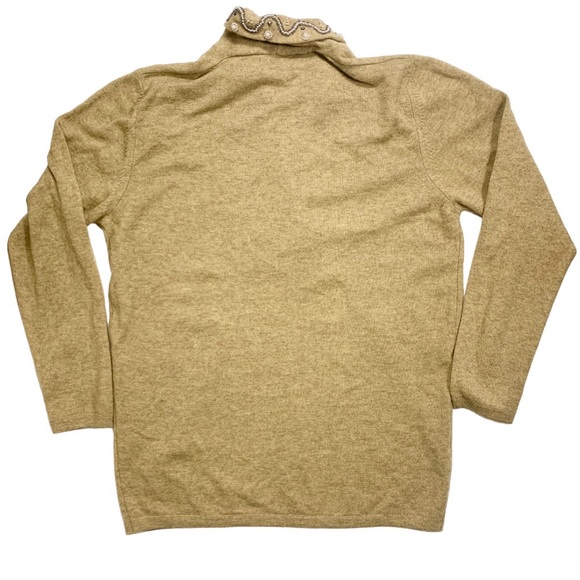 Vintage Blumarine Wool Cashmere Sweater Beaded Pearl Shawl Collar 90s Y2K 40 4 S - Picture 6 of 14